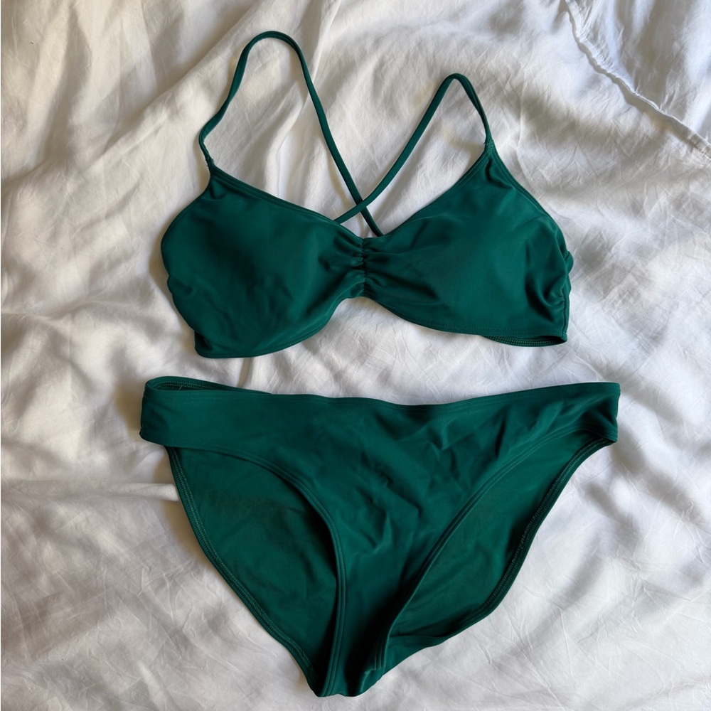 aerie Emerald Green Strappy Bikini Set